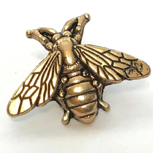 Bee Pin Tie Tac Hat Lapel Brooch Gold Tone Insect Bea Bumble Scatter Pins - Picture 1 of 9